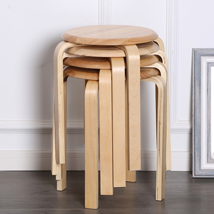 实木凳子家用凳子时尚创意餐桌凳北欧板凳高凳子加厚成人圆凳子