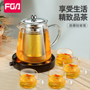 富光玻璃泡茶壶单壶家用茶具，套装耐高温加厚带过滤水壶花茶煮茶器