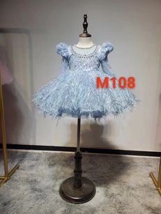 m108珂洛笙，短裙儿童婚纱礼服