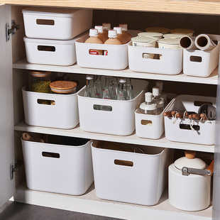 加厚收纳箱收纳盒整理盒家用厨房柜子桌面储物筐抽屉式橱柜杂物篮