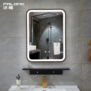 铁艺边框卫生间浴室镜竖挂led智能，灯镜防雾洗手间，镜酒店壁挂镜子