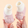 冬季不掉0-1岁软底加绒防水棉鞋3-6-9个月宝宝保暖男女新生儿袜鞋