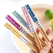 五色可爱卡通兔竹筷子，小清新家用餐具，一人一筷环保卫生创意礼盒装