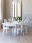 法式轻奢复古实木白色餐桌椅美式乡村欧式橡木餐厅长餐桌别墅定制
