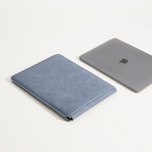 适用苹果笔记本电脑包macbookpro14内胆包m3外套air13保护套m2皮袋，15.316英寸收纳包2023翻毛皮