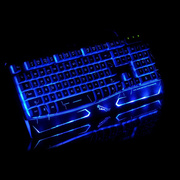 游戏三吧豹0光夜光色背电竞键盘金属g光，键盘50机械手追感网