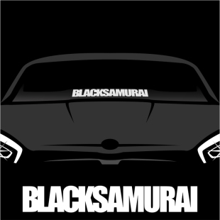 卡思贴 个性改装创意BLACKSAMURAI黑武士汽车前档前风挡装饰贴