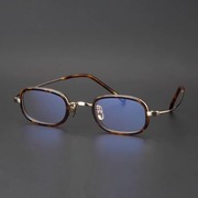 配高度近视眼镜男女款复古文艺，眼睛框个性板材，全框纯钛眼镜架5004