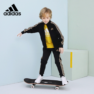 adidas阿迪达斯儿童套装男女大童装，春秋卫衣运动服外套长裤两件套