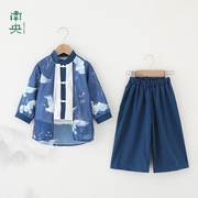 中国风男童汉服春秋款套装，改良古装儿童，唐装夏季男孩新中式国学服