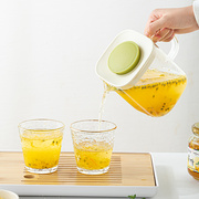 日本家用玻璃过滤杯子冷水壶，带盖泡茶壶杯套装耐高温果茶凉水壶
