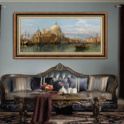 威尼斯水乡建筑风景装饰画，客厅沙发背景墙油画，美式挂画欧式壁画
