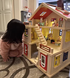 儿童益智玩具房子diy小屋女孩玩具实木过家家公主别墅房子玩具屋