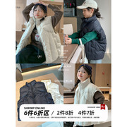 ss韩国冬装90白鸭绒(白鸭绒)女童羽绒服，马甲男童外套儿童羽绒背心