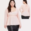 200斤280斤超大码女装胖外贸欧美单时尚(单时尚)减龄蝴蝶结长袖雪纺衫衬衫