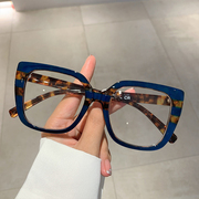 韩版个性彩虹方框平光镜女时尚潮流防蓝光可配近视度数大框眼镜架
