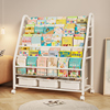 儿童书架家用学习阅读架落地一体，靠墙带轮移动收纳置物架简易书柜