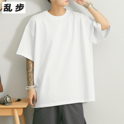 260g重磅纯棉短袖T恤男夏季潮流纯白色百搭宽松半袖上衣服t-shirt