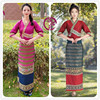 西双版纳绣花傣族女装传统傣族，服饰上衣筒裙两件秋冬厚款深色系