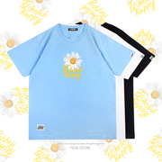 FDSK小雏菊花淡蓝色小花潮流蒸汽波情侣夏季短袖T恤