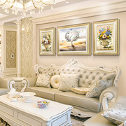欧式客厅装饰画现代简约沙发，背景墙挂画餐厅，墙面壁画三联大气墙画