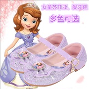 女童公主鞋2023春秋爱莎软底苏菲亚女宝宝小皮鞋艾莎儿童鞋子