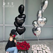 爱心气球心形铝膜飘空汽球18寸铝箔桃心造型生日520装饰场景布置