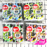 韩国进口海飘烤海苔 海牌烤紫菜8小包16g原味 咸香脆零食品