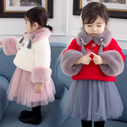 女童装冬装套装裙加厚1女宝宝2周岁3到4秋冬款套裙5岁女孩拜年服6