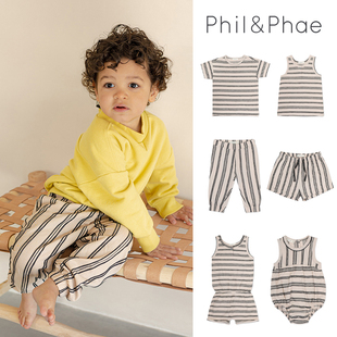 phil&phaess24儿童条纹，上衣背心短裤长裤，宝宝套装包屁衣连体
