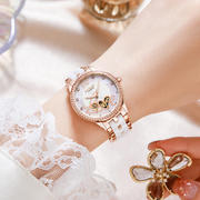 品牌镶钻夜光女士手表机械，自动时尚女表精致瑞士陶瓷手表女防水