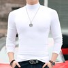 香港秋冬季长袖大尺码T恤男白色纯棉内搭加厚上衣T修身半高领打底