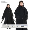 VAPOURBLUE原创设计羊毛绒立领中式大衣冬季男女黑色长款毛呢外套
