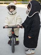 冬季骑行防寒服儿童夹棉骑行挡风衣加厚保暖人车分离摩托电瓶