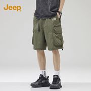 jeep吉普短裤男夏季薄款速干五分裤男生，2024美式运动工装裤男