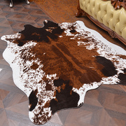 北欧美式牛皮地毯客厅卧室沙发，茶几异形拍照地垫，创意样服装店ins