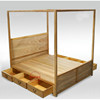 新中式实木架子床老榆木拔步床现代简约原木双人床民宿仿古四柱床