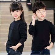 女童毛衣套头2023韩版儿童圆领，针织衫男童白色打底衫秋冬洋气