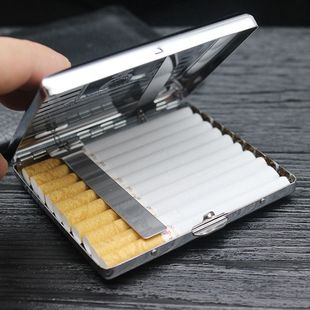 金属烟盒18支装男士超薄铁烟夹个性创意防压防潮香於盒便携
