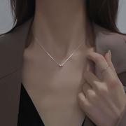 韩国s925纯银圆环项链高级小众设计感百搭2023年女锁骨链