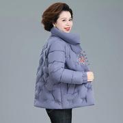 棉厚袄外套羽绒服女年冬中年妈妈装84-916绣花外装套加棉棉衣