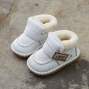 男婴幼儿女宝宝学步鞋，婴儿软底秋冬季保暖加绒棉鞋雪地靴1-3