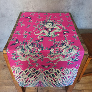 复古文艺餐桌布中式龙图，布艺长方形小盖布时尚，装饰摄影背景台布