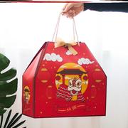新年袋红色包装袋年货盒手提纸袋2024福袋年会创意礼物袋