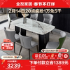 全友家居意式极简大理石餐桌家用超晶石椭圆形饭桌椅子组合DW1158