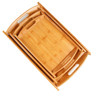 楠竹托盘竹制茶盘木制盘子茶艺，竹托盘家用长方形，茶托餐盘家用平板