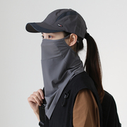 透气网纱三角巾面罩男女UPF50+全脸护颈一体跑步防晒冰丝挂耳脸罩