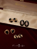 「黑金晚宴」珐琅釉 中古vintage高级感精致设计小众黑色耳钉耳夹