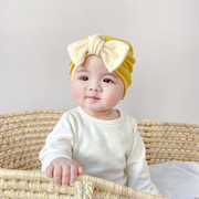 0-12个月婴儿帽子秋冬纯棉胎帽可爱宝宝打结印度帽新生儿护囟门帽