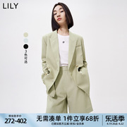 lily女装气质绿色通勤高级感时尚，设计感小个子西装外套